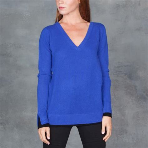 Cobalt Blue Cashmere Sweater With Logo 